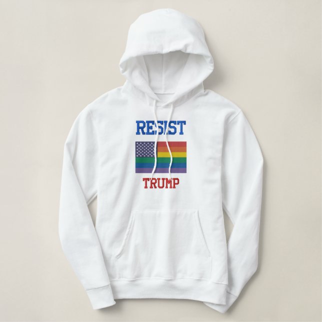 WIDERSTEHEN SIE TRUMPF BESTICKTER HOODIE (Design vorne)