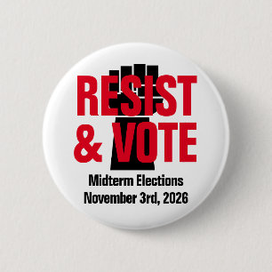 Widerstehen und wählen - Anti-Trump-Doge-Schwarze- Button