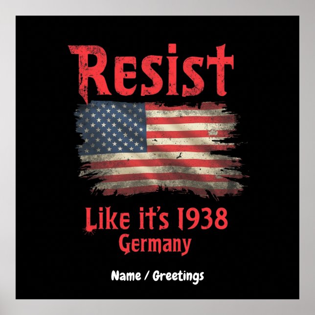 Widerstehen wie 1938 Deutschland Cool politisch Poster (Vorne)