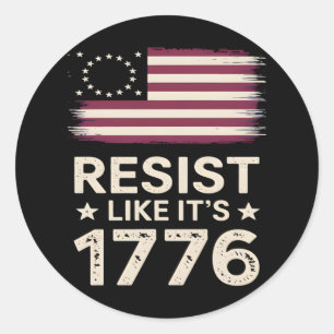 Widerstehen, wie es ist 1776 amerikanische konserv runder aufkleber