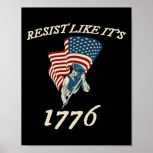 Widerstehen, wie es ist konservative Fahne 1776 Am Poster