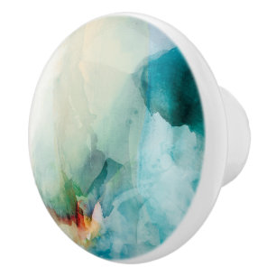 Widerwille - blaues Aquarell Keramikknauf