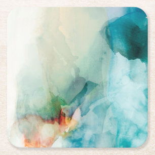 Widerwille - blaues Aquarell Rechteckiger Pappuntersetzer
