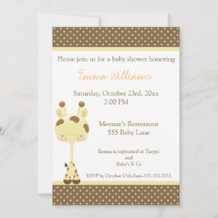 Widget-Giraffen-Babyparty-Einladungs-neutrale Einladung