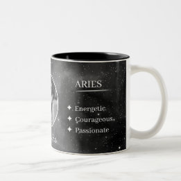 Widtersonenfoto & Name Aries Sternzeichen Kaffeeta Zweifarbige Tasse