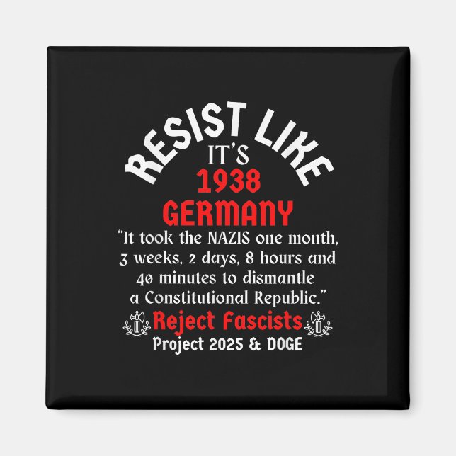 Wie 1938 wohnt Deutschland _2 Magnet (Vorne)