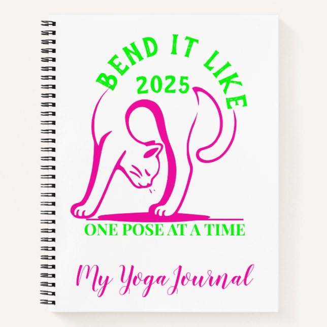 Wie 2025: Yoga Cat Fun Notizbuch (Vorderseite)