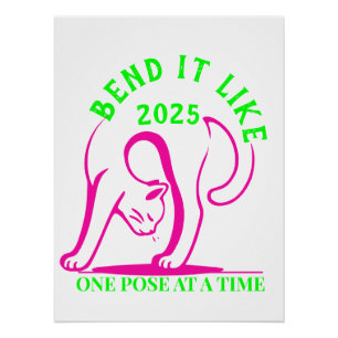 Wie 2025: Yoga Cat Fun Poster