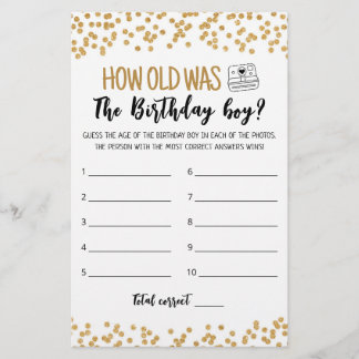 Wie alt ist das Geburtstagsjunge Birthday Party-Sp