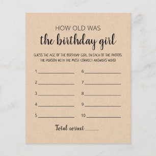 Wie alt ist das Geburtstagsmädchen Birthday Party-