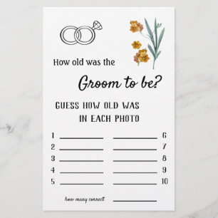 Wie alt sollte der Groom sein? Blume - Game Flyer