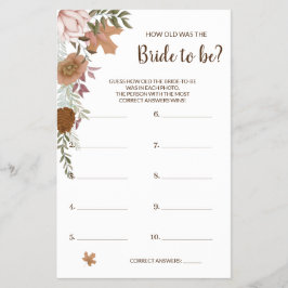 Wie alt war der Flyer der Boho Autumn Shower Game 