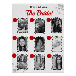 Wie alt war die Braut? Brautparty Guessing Game Poster