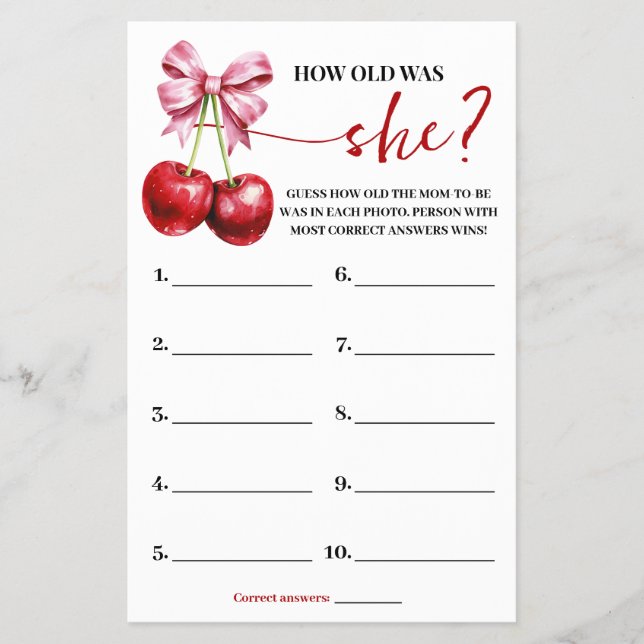Wie alt war die Mama Cherry Baby Showcard Flyer (Vorne)