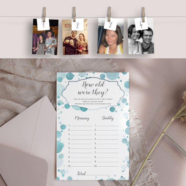 Wie alt war Mama Vater Foto Challenge Baby Dusche (How old were they?)