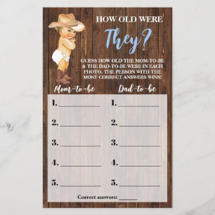 Wie alt waren sie Cowboy Baby Duschkarte? Flyer