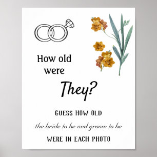 Wie alt waren sie? Orange Blume Poster