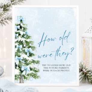 Wie alt waren sie Weihnachts-Baby-Shower-Spiel Poster