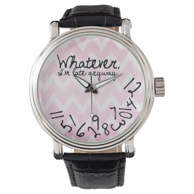 Wie auch immer, ich bin zu spät - Pastel Zickzack Armbanduhr (Vorderseite)