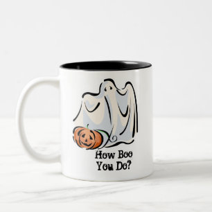 Wie Boo You Friendly Ghost Pumpkin Design Zweifarbige Tasse