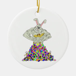 Wie der Osterhase seine Eier bekommt Keramik Ornament
