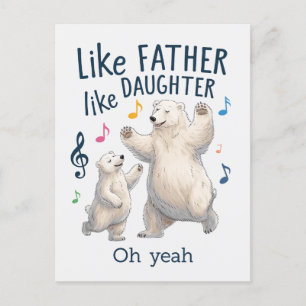 Wie der Vater, so die Tochter Lustiger Vater Eisbä Postkarte