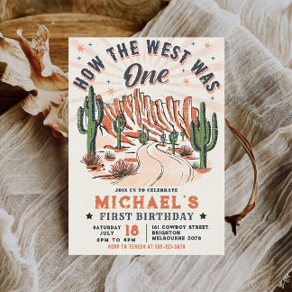 Wie der Westen ein Western Cowboy zum Geburtstag w Einladung