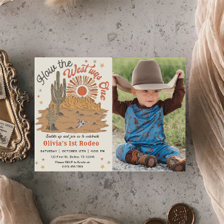 Wie der Westen eines meiner ersten Rodeo-Geburtsta Einladung