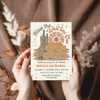 Wie der Westen eins meiner ersten Rodeo 1. Geburts Einladung