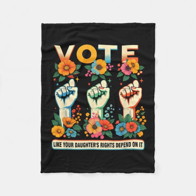 Wie die Rechte Ihrer Tochter von der Hand Faust ab Fleecedecke (Vorderseite)