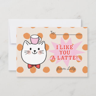 Wie du eine Latte Cat Kids' Valentine Day Card Mitteilungskarte
