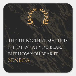 Wie du es erträgst - Seneca Stoische Philosophie Z Quadratischer Aufkleber