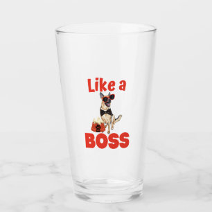 Wie ein Boss German Shepherd Glas