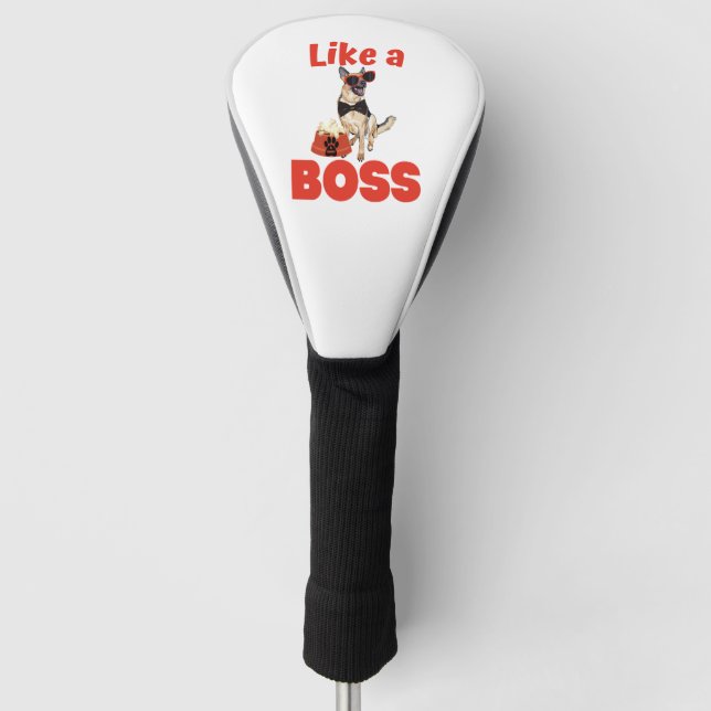 Wie ein Boss German Shepherd Golf Headcover (Vorderseite)