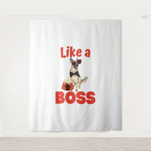 Wie ein Boss German Shepherd Wandteppich
