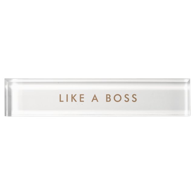 Wie ein Boss Minimalistischer moderner Namensplatz Namensplakette (Vorderseite)