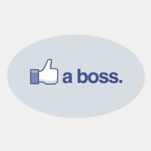 WIE EIN BOSS -.png Ovaler Aufkleber