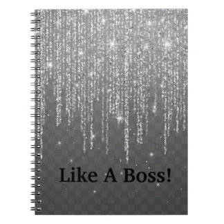 Wie ein Chef-Glitzer-Notebook Notizblock