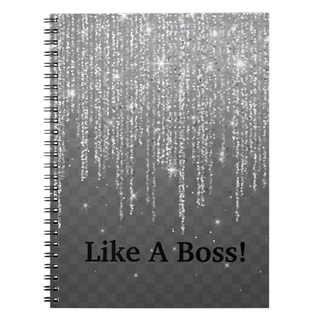 Wie ein Chef-Glitzer-Notebook Notizblock (Vorderseite)