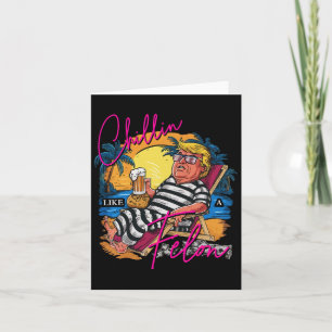 Wie ein Felon Retro Rosa Sommer Beer Funny Trump 2 Karte
