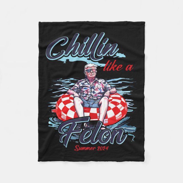 Wie ein Felon Retro Summer Pink Funny Trump 2024 1 Fleecedecke (Vorderseite)