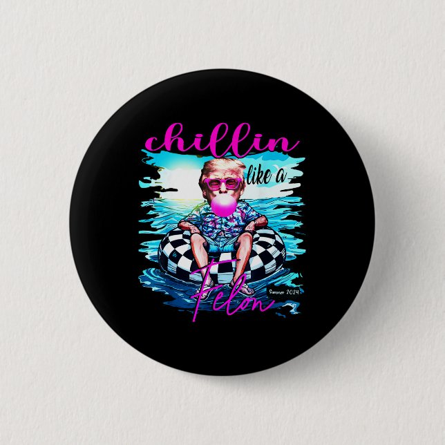 Wie ein Felon Retro Summer Pink Funny Trump 2024 Button (Vorderseite)