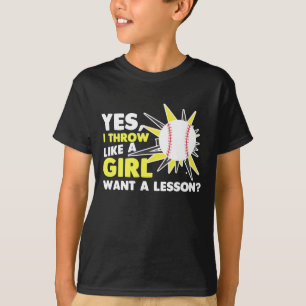 Wie ein Girl Baseball Player Softball Pitcher T-Shirt