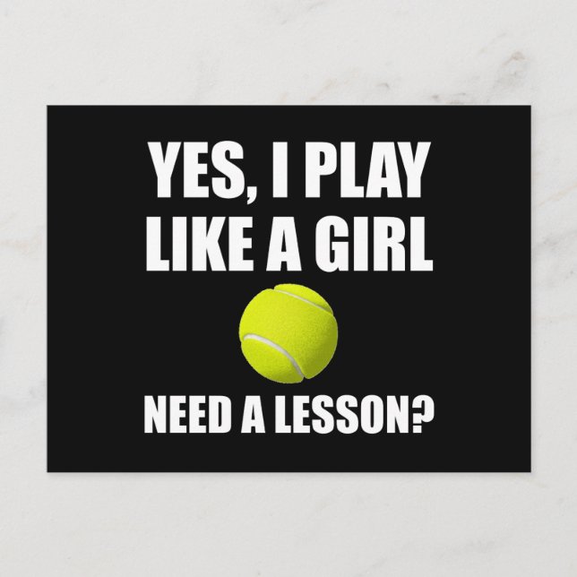 Wie ein Girl Tennis Postkarte (Vorderseite)