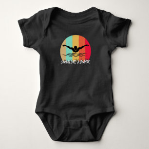 Wie ein Hai - schnelles Schwimmen Baby Strampler
