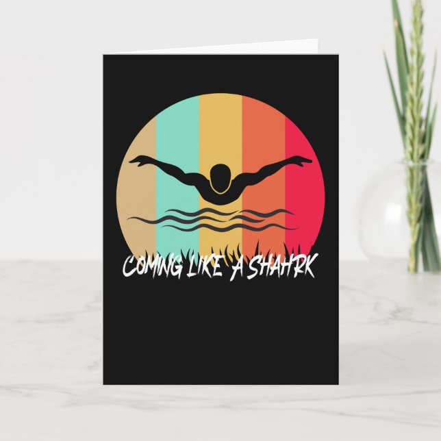 Wie ein Hai - schnelles Schwimmen Karte (Vorderseite)