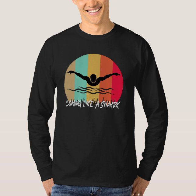 Wie ein Hai - schnelles Schwimmen T-Shirt (Vorderseite)