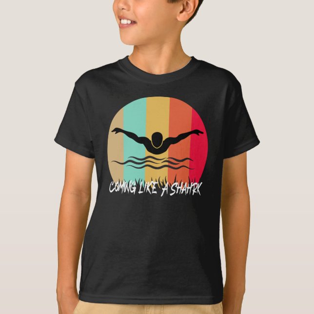 Wie ein Hai - schnelles Schwimmen T-Shirt (Vorderseite)