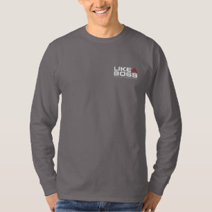 Wie ein Henley die Leinwand der Chef-Männer lange T-Shirt