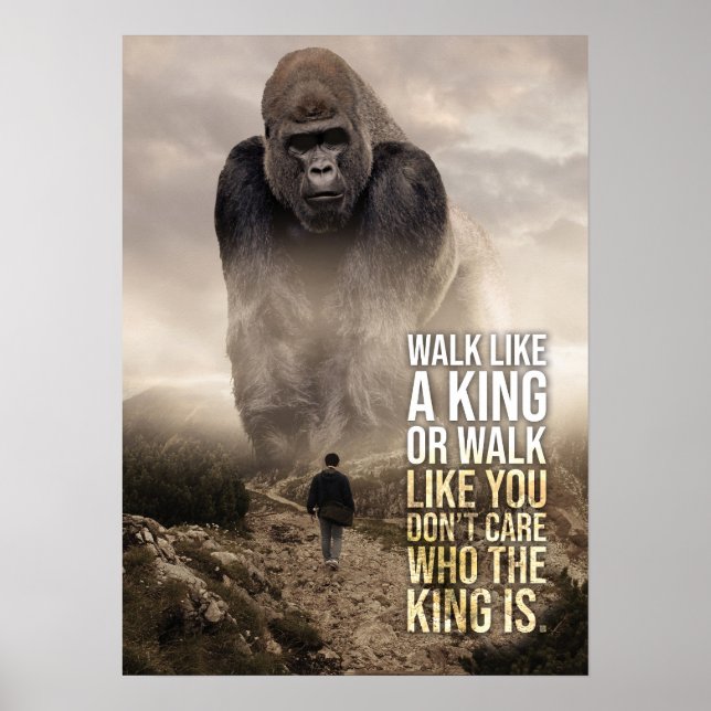 Wie ein König laufen - Gorilla gegen Mann - Motivi Poster (Vorne)